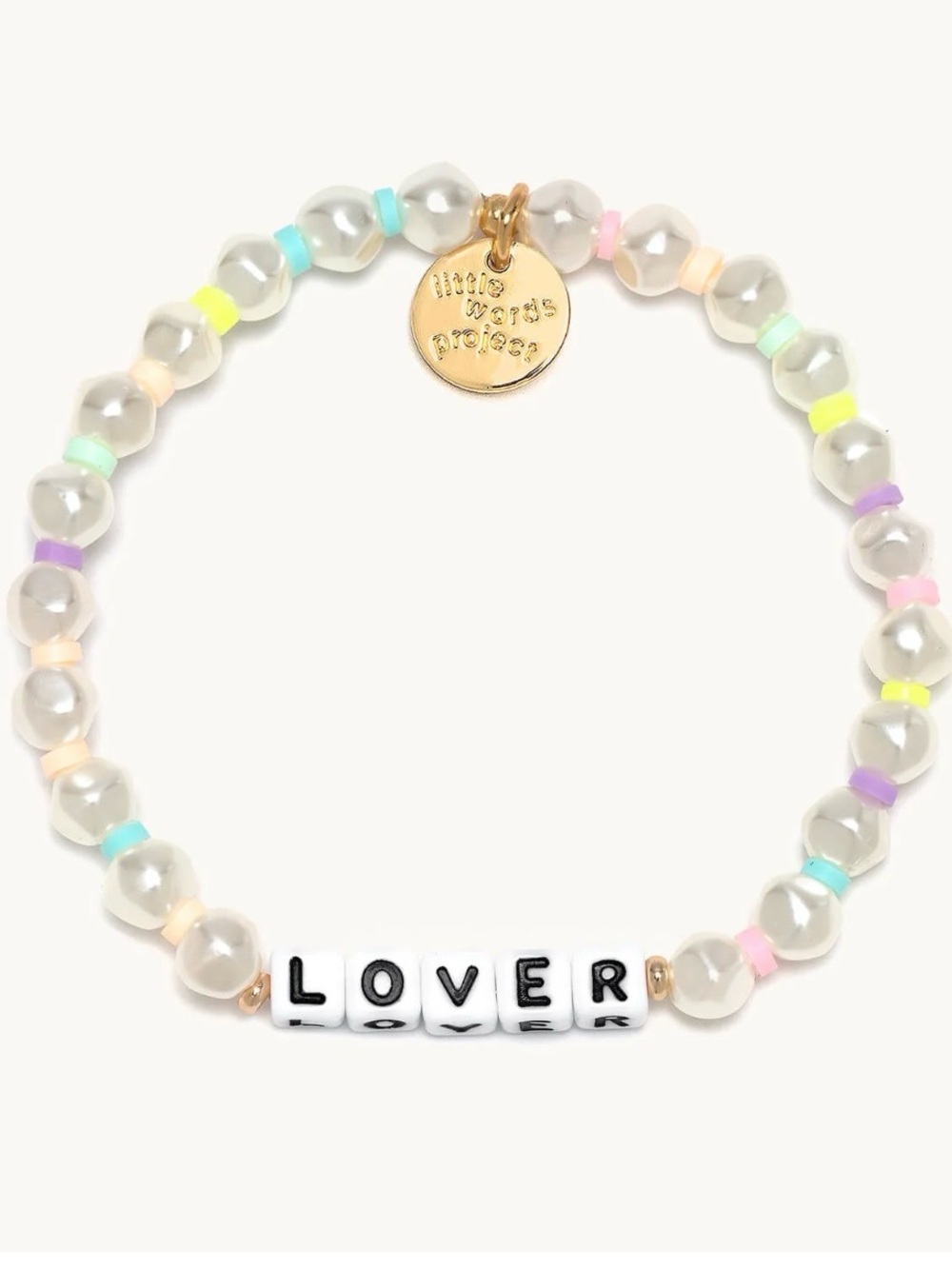 Little Words Project Pearl & Pastel 'LOVER' Bead Bracelet